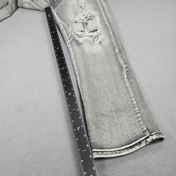 Encrypted Jeans Mens 38x31 Gray Slim Tapered Distressed Stretch Denim Pants - Picture 8 of 13